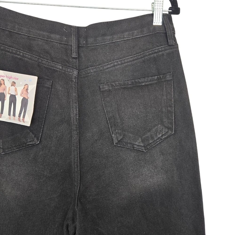 Simple Society Black Rhinestone Straight Denim Jeans Size 9/29 Glam Y2K Party - Picture 5 of 12